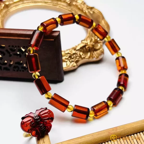 Set hổ phách huyết amber