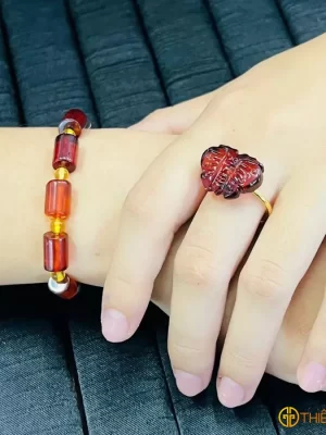 Set hổ phách huyết amber